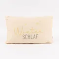 Produktbild: La Vida Kissen Winter Schlaf Sterne Hellbeige grau Gold 25x40cm