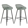 Produktbild: IDIMEX Barhocker IREK olivgrün Retro-Design, bequemer Tresenhocker im 2er Pack, praktischer Bistrostuhl aus Kunststoff