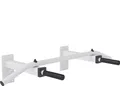 Produktbild: GORILLA SPORTS® Klimmzugstange - Wandmontage, mit 5 rutschfeste Griffe, bis 350 kg Belastbar, aus Stahl, inkl. Montageanleitung und Schrauben, Weiß - Pull Up Bar, Klimmzug Stange Wand