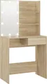 Produktbild: vidaXL Schminktisch mit LEDs Sonoma-Eiche 74,5x40x141 cm Holzwerkstoff
