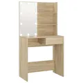 Produktbild: vidaXL Schminktisch mit LEDs Sonoma-Eiche 74,5x40x141 cm Holzwerkstoff