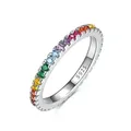 Produktbild: Lisandra Scott Silberring Eternity Ring 925 Silber »Bunte Zirkonia Steine« Regenbogen Rainbow, Ein Ring voller Farbe & Gefühl - funkelnd, bunt, bedeutungsvoll silberfarben 58