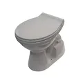 Produktbild: BELVIT Stand-WC Tiefspüler, Tiefspültechnik, Abgang Boden senkrecht, 39x35x55,5 cm, Sanitärkeramik, Manhattan Grau, bodenstehend, Softclose-Deckel, TÜV geprüft, Lochabstände 16 cm, 28 cm