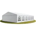 Produktbild: Festzelt Partyzelt 8x12 m schwerentflammbar premium, hochwertige pvc Plane 750 n in weiß 100% wasserdicht mit Bodenrahmen