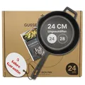 Produktbild: Ottia reine Gusseisenpfanne Induktion 24cm (ungeschliffen), kratzfest, frei von PFOAS und co, inkl eKochbuch, Gusseisen, Eisenpfanne, Cast Iron Pan, Händler aus Hamburg