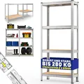 Produktbild: Monzana® Schwerlastregal 170x75x30cm 280kg 4 MDF-Platten Regal Lagerregal Kellerregal Steckregal Werkstattregal