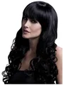 Produktbild: Smiffys Kostüm-Perücke Lange Soft Curls mit Scheitel schwarz - Fasching K, Hochwertige Kunsthaar-Perücken aus der Fever Wig Collection