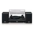 Produktbild: Lenco LS-100 Plattenspieler mit Bluetooth 5.3, 33/45/78 RPM, Auto-Stopp, Zwei 10W Lautsprecher, MDF-Gehäuse, Schwarz