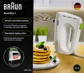 Produktbild: Braun Handmixer MultiMix1 weiß 450 Wat Handrührer HM1100WH