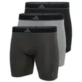 Produktbild: adidas Sportswear Langer Boxer Active Micro Flex (3er Pack) Logo-Bund, elastisch, Mikrofaser, ohne Eingriff bunt L