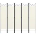 Produktbild: vidaXL 5-tlg. Raumteiler Cremeweiß 200x180 cm