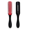 Produktbild: Denman Curly Hair Brush D3 (Schwarz & Rot), 7-reihige Stylingbürste zum Entwirren, Trennen, Formen und Definieren von Locken – für Sie und Ihn