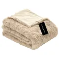 Produktbild: bugatti Kunstfell Decke 150x200 cm – Kuscheldecke aus hochwertigen Fellimitat beige, Tagesdecke mit toller Felloptik, extra weiche und angenehm wärmende Felldecke
