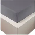 Produktbild: Traumschloss Spannbettlaken Premium Plus, Jersey, Gummizug: rundum, (1 Stück), 260g/m2, 47,5% Mako Baumwolle, 47,5% Lyocell, 5% Elasthan grau 180-200 cm x 200-220 cm
