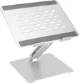 Produktbild: Amazon Basics Verstellbarer ergonomischer Laptopständer mit Wärmeabzug, stufenlose Höhen- und Winkelverstellung, ideal für einen Laptop bis 43,9 cm (17,3 Zoll), 27.9 x 23 x 5.6 cm, Silber