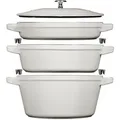 Produktbild: Staub Gusseisen-Kochtopfset »Stackable« - silber