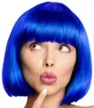 Produktbild: Balinco – Bob Perücke für Damen & Herren Blau – Kurzhaarperücke Pagenkopf, Cabaret & Charleston für Karneval, Fasching & Motto Party – Einheitsgröße Unisex aus Polyester - Inkl. Haarnetz