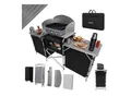 Produktbild: 24MOVE® Campingküche CAMPO faltbar, Alu Outdoorküche mit Arbeitsplatte und Staufächern inkl. Windschutz und Tragetasche