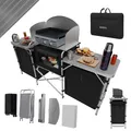 Produktbild: 24MOVE® Campingküche Koch Alu Campingschrank Windschutz Faltbar Outdoor Camping