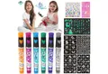 Produktbild: LuxusKollektion Dekohänger Glitzer Tattoo Stifte Kinder 6 Farben 95 Schablonen Einhorn Leuchtend