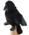 Produktbild: Uni-Toys - Handpuppe Rabe mit drehbarem Kopf - 31 cm (Höhe) - Plüsch-Puppe, Vogel - Plüschtier, Kuscheltier