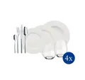 Produktbild: Villeroy & Boch Geschirr-Set Wonderful World White 4 Friends Set 36tlg. (36-tlg), 4 Personen, Porzellan, Premium Porcelain, mikrow.- & spülm.sicher, Made in Germany