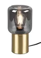 Produktbild: Reality Leuchten Tischleuchte Nico R50591008, Metall Messing matt, Glas rauchfarbig, exkl. 1x E27