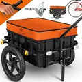 Produktbild: KESSER® Fahrradanhänger Lastenanhänger Handwagen mit Kupplung Hochdeichsel für Fahrrad Transportanhänger Transportbox mit 70 Liter Volumen Max. 60kg für Fahrräder mit 26'' - 28''