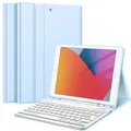 Produktbild: FINTIE Tastatur Hülle für iPad 10.2 Zoll (9/8/ 7 Generation - 2021/2020/2019), Schutzhülle mit TPU Rückschale, Pencil Halter und magnetisch Abnehmbarer Tastatur mit QWERTZ Layout, Himmelblau