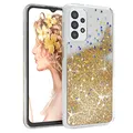 Produktbild: EAZY CASE Hülle kompatibel mit Samsung Galaxy A23 5G Schutzhülle mit Flüssig-Glitzer, Handyhülle, Hülle, Back Cover mit Glitter Flüssigkeit, TPU/Silikon, Transparent/Durchsichtig, Gold