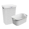 Produktbild: Rotho Country Wäscheset 2tlg. 55l, 40l, Kunststoff (PP) BPA-frei, weiss, 55l, 40l