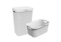 Produktbild: ROTHO Wäschekorb Country Set 2tlg. bestehend aus Korb 40l und Sammler 55l mit Deckel (Wäscheset, Set 2-tlg), Wäsche einfach organisieren – langlebig, leicht & platzsparend