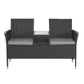 Produktbild: CHICAGO Polyrattan Gartenbank Gartenmöbel Rattanbank Sitzgruppe Schwarz