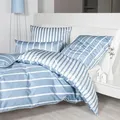 Produktbild: Janine Mako-Satin Bettwäsche modern classic Kissenbezug einzeln 80x80 cm | perlblau - blau