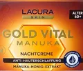 Produktbild: Lacura Gold Vital mit Manuka Honig, Nachtcreme, Anti-Hauterschlaffung, 50ml, Neu