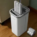Produktbild: Wischmopp und Eimer mit AuswringerSet, freihändiger Flacher Bodenwischer und ...