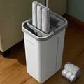 Produktbild: Wischmopp Haushalt Flachmopp Eimer Auswringer Mikrofaser Nass Trocken 3 Pads