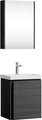 Produktbild: Planetmöbel Waschtisch mit Unterschrank 50 cm inkl. Spiegelschrank 50cm, Badmöbel Set, hängend, anthrazit