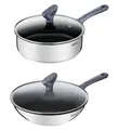 Produktbild: TEFAL DAILY COOK SCHMORPFANNE + WOK PFANNE MIT GLASDECKELN, PFANNEN + DECKELN