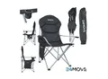 Produktbild: 24MOVE® Campingstuhl Salvador faltbar Camping Klappstuhl gepolstert inkl. Tragetasche, bis 150kg belastbar, schwarz