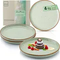 Produktbild: Sänger Rio Minze | Dessertteller 4 teilig, Steingut Frühstücksteller 4 Personen, Kuchenteller spülmaschinenfest mikrowellenfest multifunktional, Steingut Geschirr mintgrün | VALUE COLLECTON