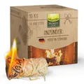 Produktbild: Heumüller Holzwolle Premium Holzwolle-Anzünder 10 kg (ca. 800 Stück) Ideal für Kamin, Grill & Feuerstellen | Lange Brenndauer & geruchsneutral