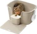 Produktbild: Feandrea extragroße Katzentoilette, für große Katzen, mit hohen Seitenwänden, cappuccinobeige