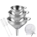 Produktbild: Gucass 7 Stk Edelstahl Trichter Set, Klein Trichter Küche mit Griff, Marmeladentrichter mit Siebfilter, Einfülltrichter zum Übertragen Gewürzen Flüssigkeiten Pulver Konfitüre, 5.7/11/13cm