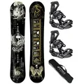 Produktbild: Airtracks Snowboard Snowboard Set WOW Rocker Wide »Mod. 25/26 (3er Pack, 3 St., Snowboard WOW Carbon Rocker Wide + Bindung Master + Sb Bag), / 155 160 164 cm Master XL (Gr.44-47) | 164 cm