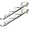 Produktbild: 2 Stück Treppenholme Holz-Treppe Treppenwange Treppenrahmen 5 Stufen Höhe 91cm Verzinkt - Silber