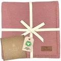 Produktbild: DIKOS® Babydecke Beere aus *100%* GOTS Bio Baumwolle | 4 Jahreszeiten Neugeborenen Decke für Baby Mädchen | Strickdecke Kuscheldecke Baumwolldecke Kinderwagen | Erstausstattung Geschenk zur Geburt