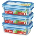 Produktbild: EMSA (Groupe SEB Deutschland GmbH) EMSA Clip & Close Frischhaltedosen 3-teiliges Set, Platzsparend ineinander stapelbar, Set besteht aus: 3 x 1000 ml - Dosen 508558
