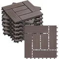 Produktbild: WOLTU 11 Stück WPC Terrassenfliesen Holzoptik Bodenbelag Coffee