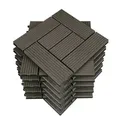 Produktbild: 11 Stück Wpc Terrassenfliesen Holzoptik, Fliese Klicksystem Terrassendielen Bodenfliese Klickfliese Bodenbelag (1 M2) Coffee - Woltu